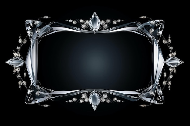 a black and white square frame with diamonds on it