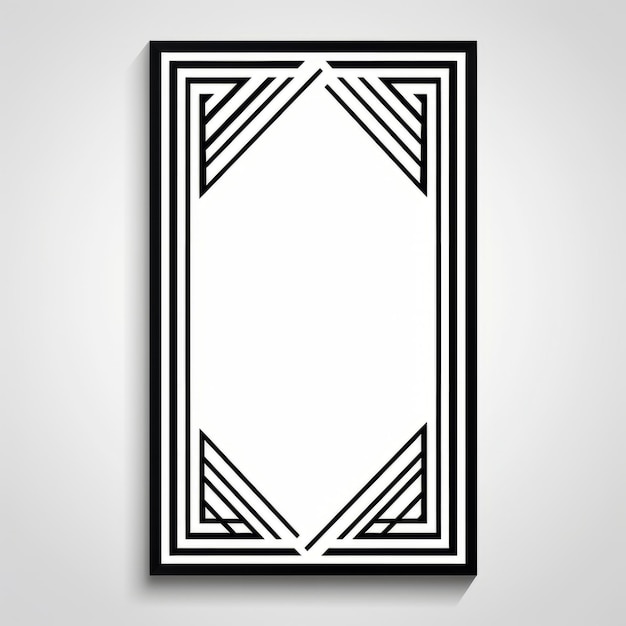 Foto una cornice quadrata bianca e nera con un motivo geometrico