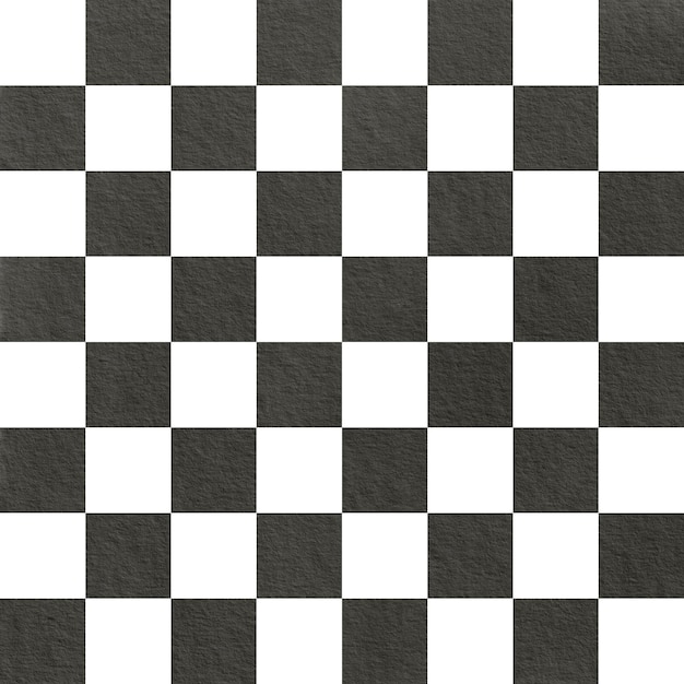 Black and white squares like a chessboard as a background abstract seamless pattern hand drawn in