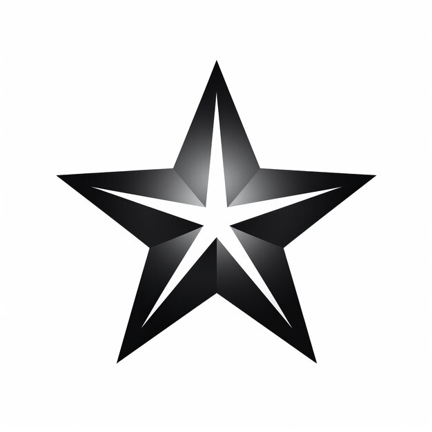 Photo a black and white star on a white background