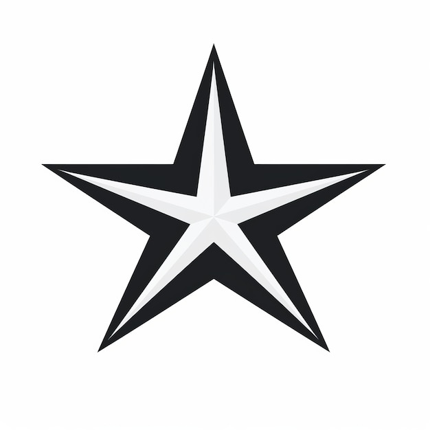 a black and white star on a white background