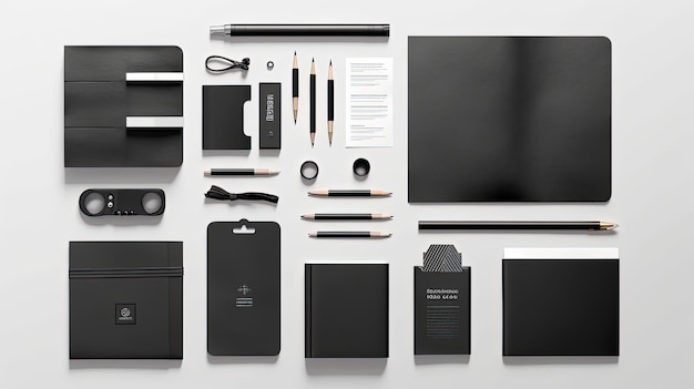 Black and white stationery mockup