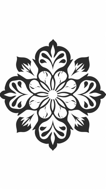 A black and white stencil of a flower