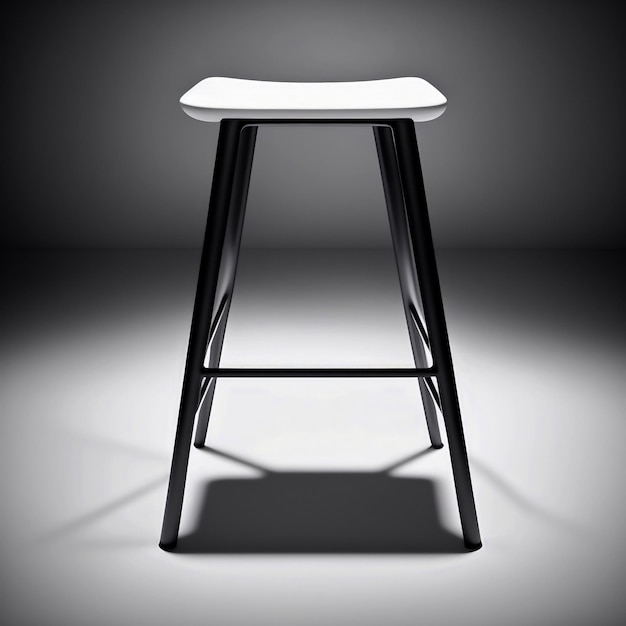 Photo a black and white stool with a white seat.