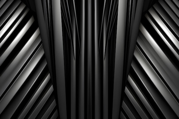Photo black and white striped metal wallpaper