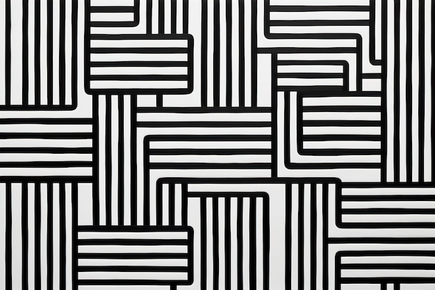 Черно-белый полосатый рисунок с тонкими и толстыми полосами, создающими глубину и движение