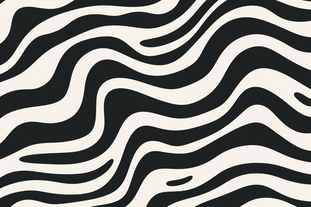 a black and white striped pattern with wavy lines generative ai