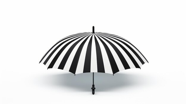 Photo black and white striped umbrella a cinematic rendered masterpiece