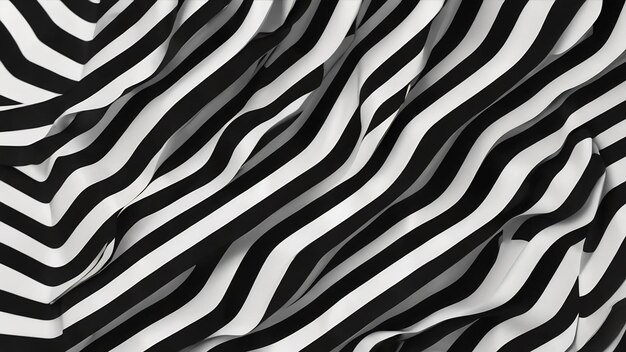 Photo black and white stripes computer generated abstract background 3d render
