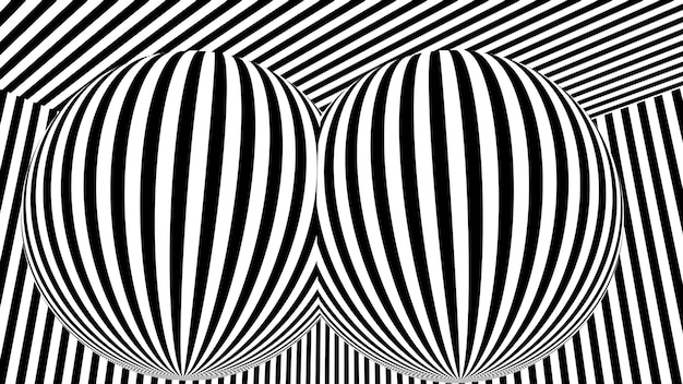 Black and white stripes Computer generated abstract background 3D render