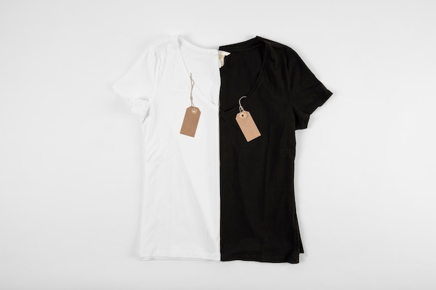 Black and white t-shirts next to each other