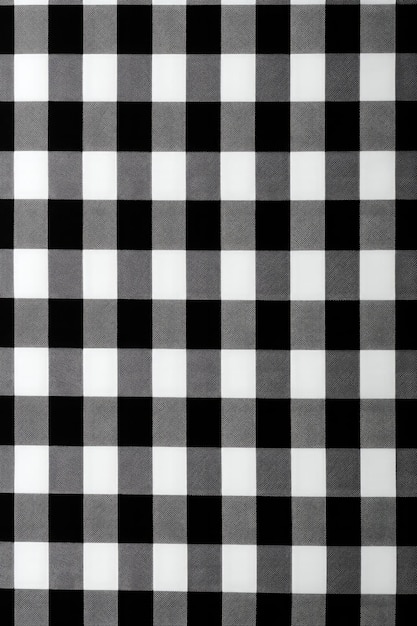 Photo black and white tartan textile pattern created using generative ai technology