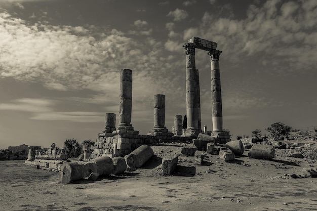 Black and White Temple of Hercules of the Amman Citadel complexAmman Jordan