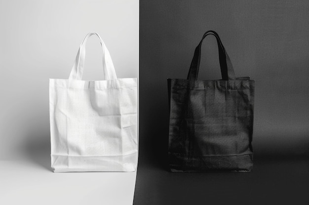 Черно-белые сумки для покупок