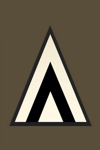 A black and white triangle with the word " a " on it.