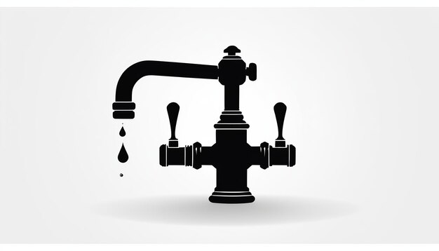 Black and White Vector Art of Faucet Icon