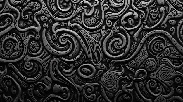 Photo black and white viking pattern texture ai generated pictures