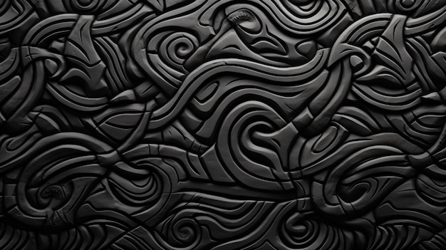 Black and white viking pattern texture AI Generated pictures