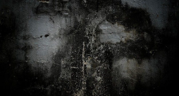 A black and white wall with mold on it