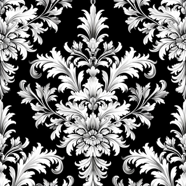 วอลล์เปเปอร์สีขาวดำที่มีลวดลายดอกไม้