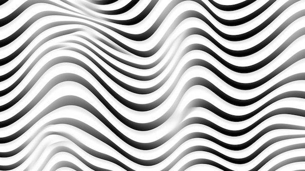 Black and white waves that are curved and wavy.