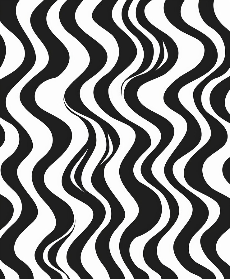 Photo black and white wavy lines pattern