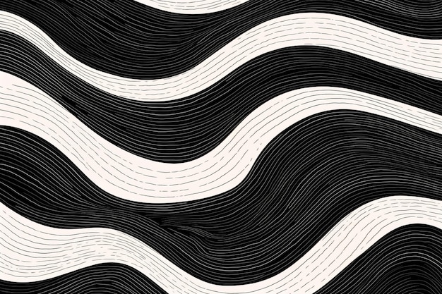 a black and white wavy pattern with a white stripe generative ai