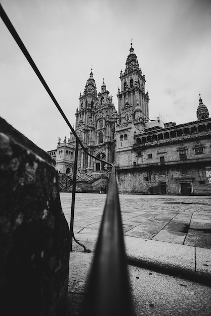 Black and white way to the cathedral