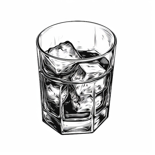 Photo black and white whiskey sticker