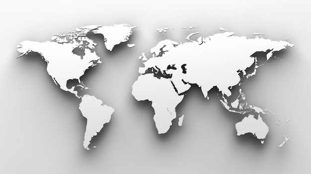 Photo black and white world map outline