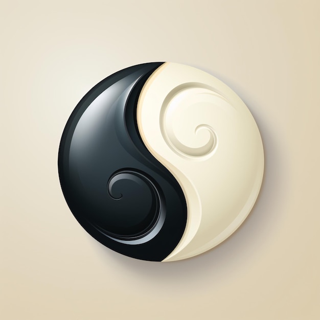 Photo a black and white yin yang symbol