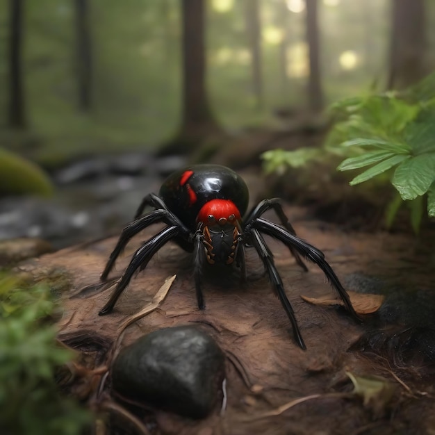 Photo black widow spider ai