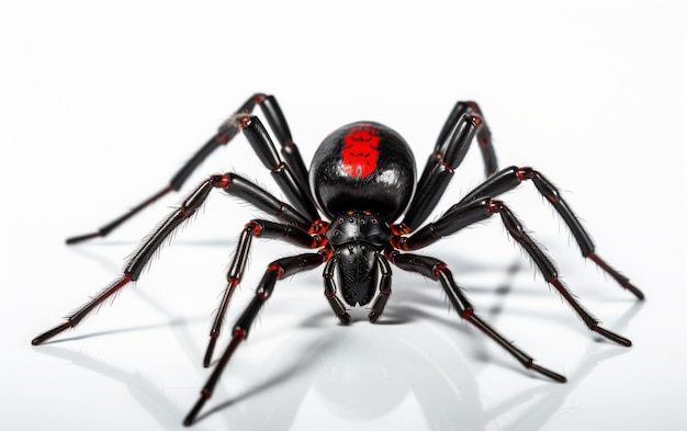 Photo black widow spider with red eyes