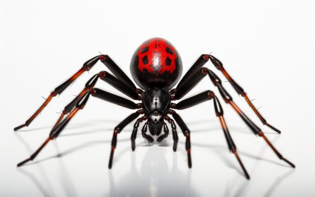 Photo black widow spider with red eyes