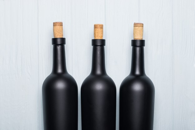 Black wine bottles