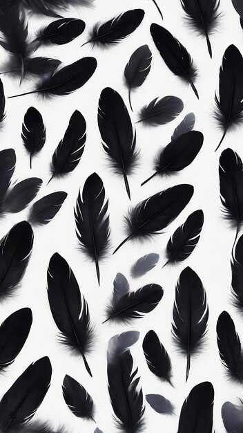 Black wing feathers abstract dark background