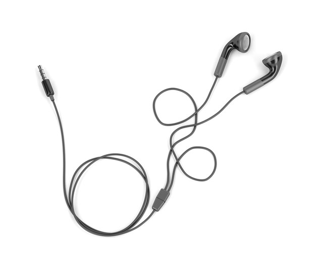 Photo black wired earphones