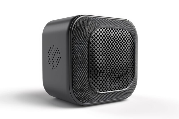 Photo black wireless portable bluetooth speaker isolated over white background