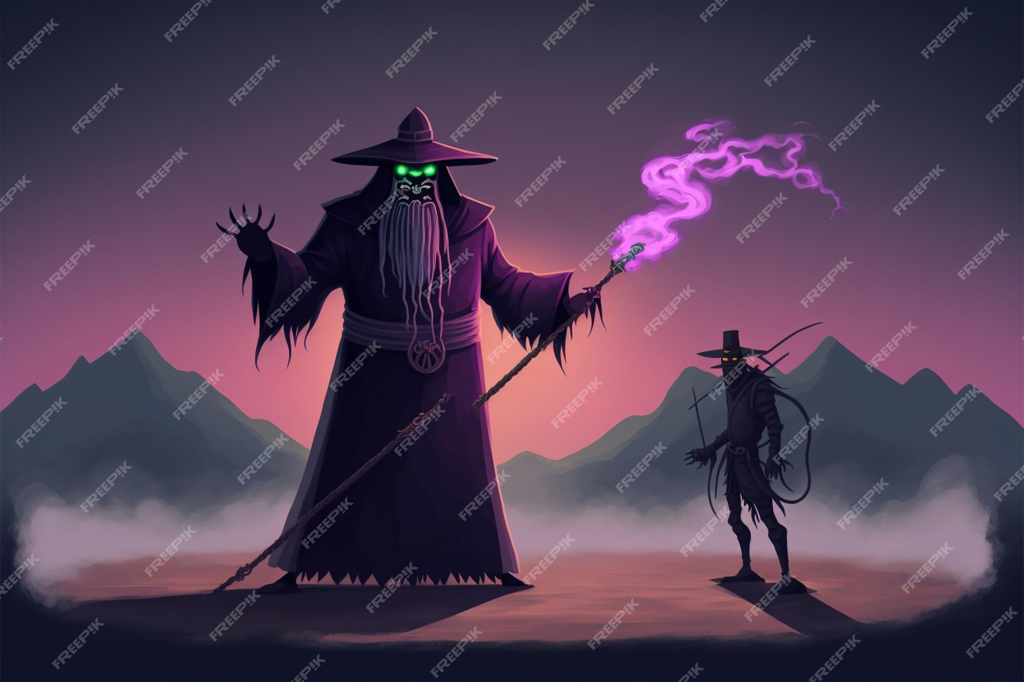 Premium Photo  Black wizard with a magic wand summoning the dragon digital  art style illustration painting fantasy concept of a wizard with the dragon