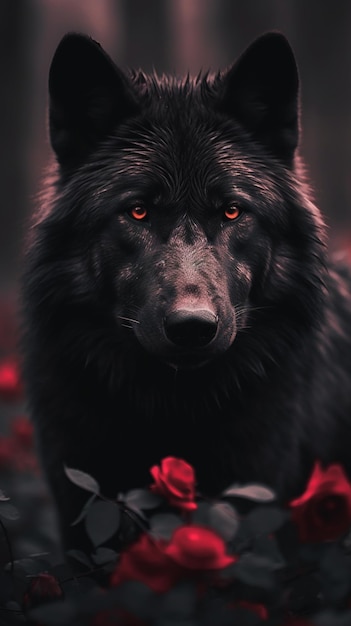 Black wolf with red eyes wallpapers and images for iphone.