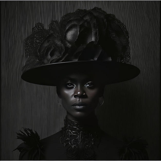 Black woman in australia the dark project darkest image generative AI