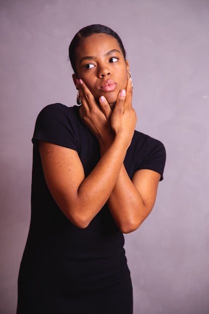 Black woman. Black woman portrait in photo studio