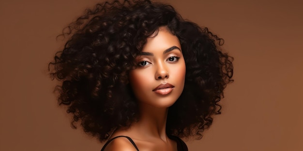 Black woman captivates with her confidence radiating beauty and charm beauty concept