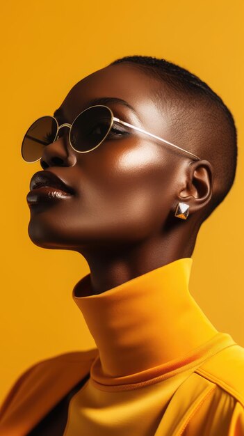 Black woman wearing glasses short hair