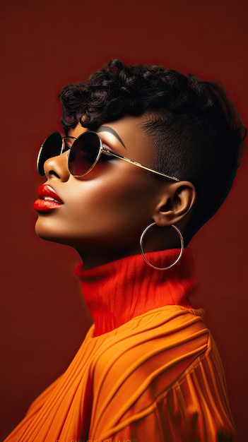 Black woman wearing glasses short hair