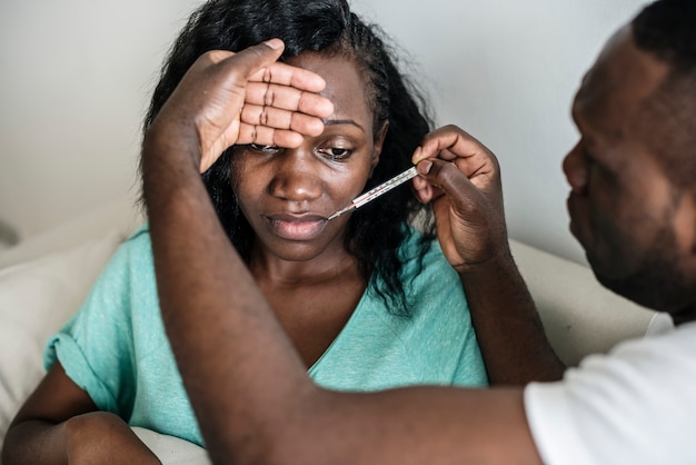 Black woman with high fever