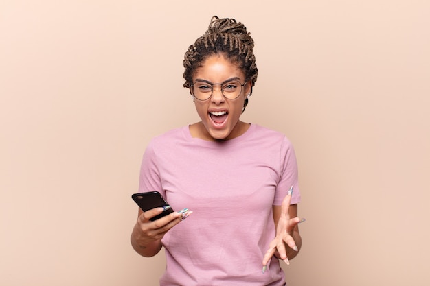 black woman with a mobile phone