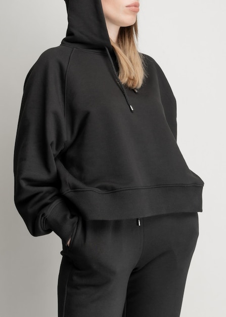 Black Women's sweatshirt blank for a mockup without a logo