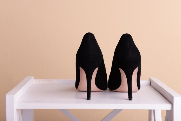 Black women shoes in room