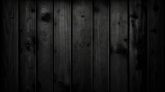 Black wood background texture Dark wooden surface Generative AI